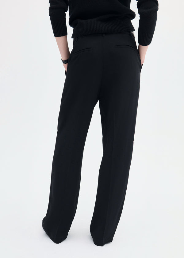 Co Pleat Front Trouser In Crepe Black