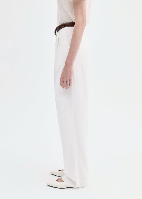 Co Pleat Front Trouser In Crepe Ivory