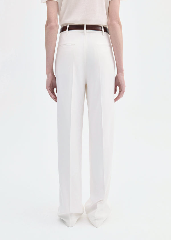 Co Pleat Front Trouser In Crepe Ivory