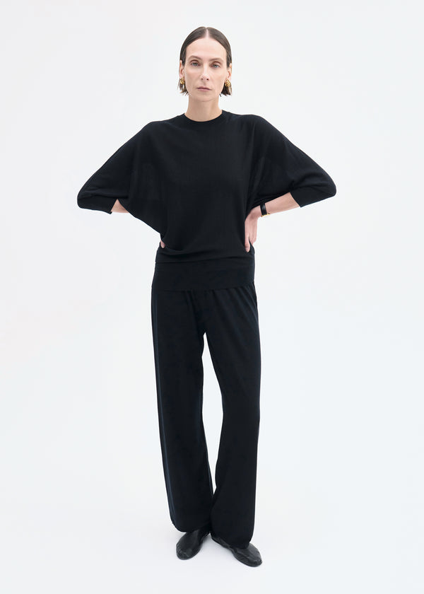 co Pull Up Pant in Fine Cashmere Black