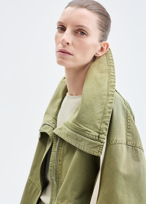 Co Rolled Collar Jacket Army Green