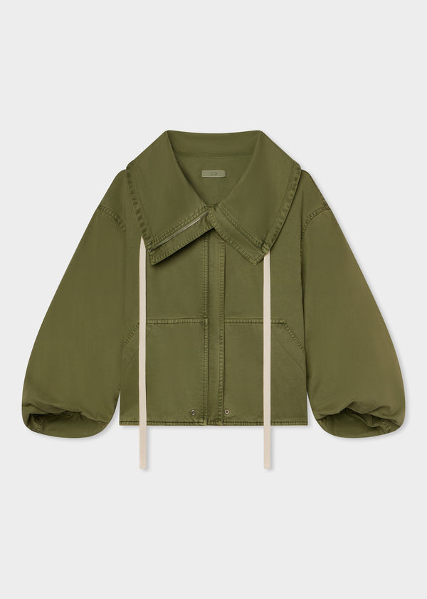 Co Rolled Collar Jacket Army Green