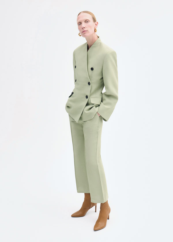 Co Sculptural Collarless Jacket Tea