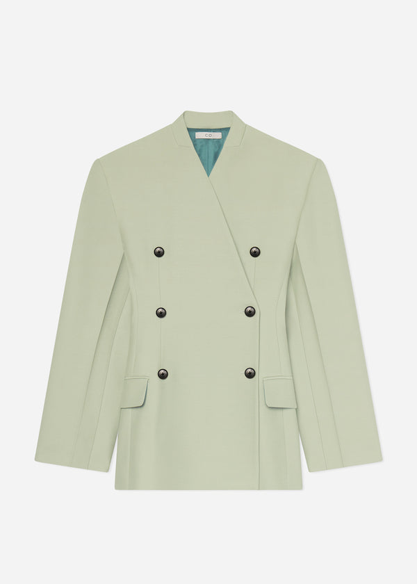 Co Sculptural Collarless Jacket Tea