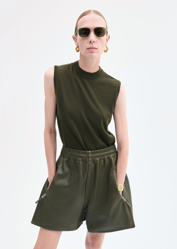 co Shell Tank in Fine Cashmere Olive