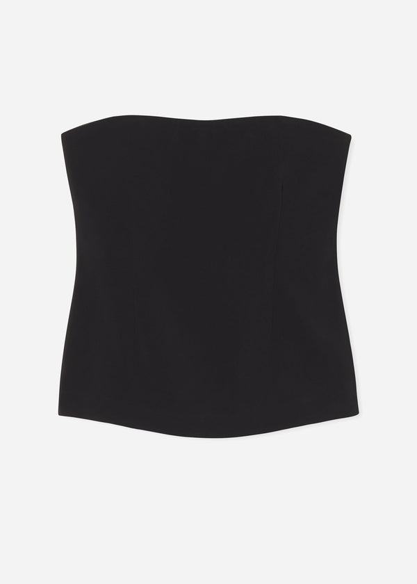 Co Strapless Bustier Top In Crepe Black