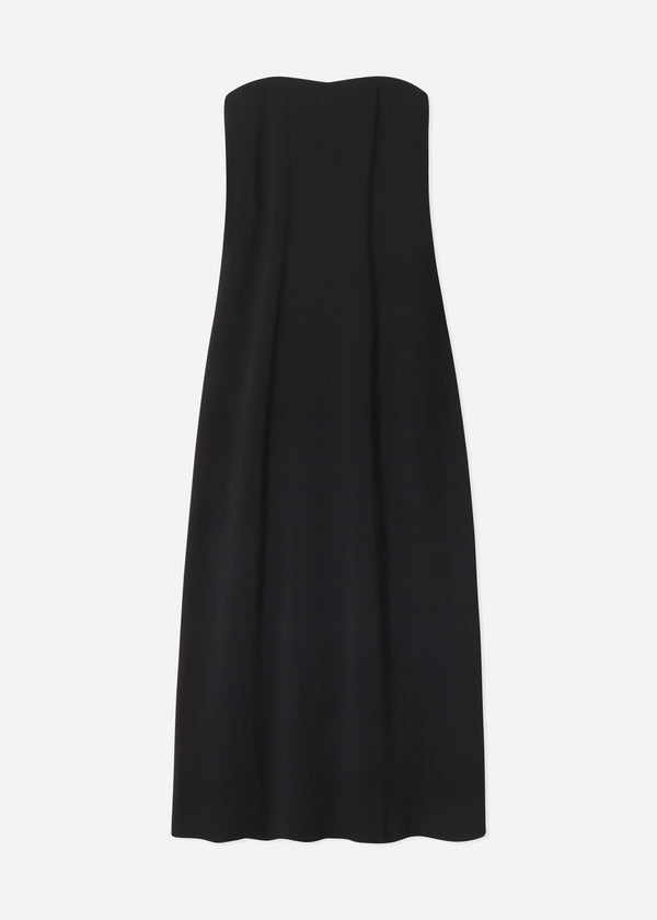Co Strapless Column Dress In Viscose Crepe Black