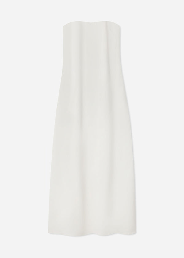 Co Strapless Column Dress In Viscose Crepe Ivory