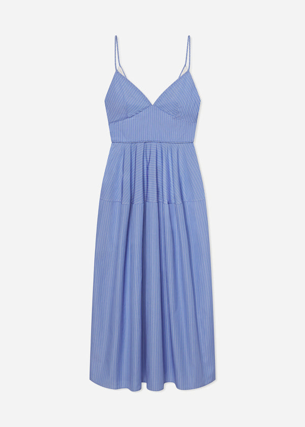 Co Striped Camisole Dress In Cotton Blue Multi