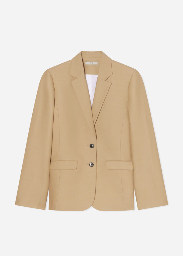 Co Structured Single-Breasted Blazer Camel