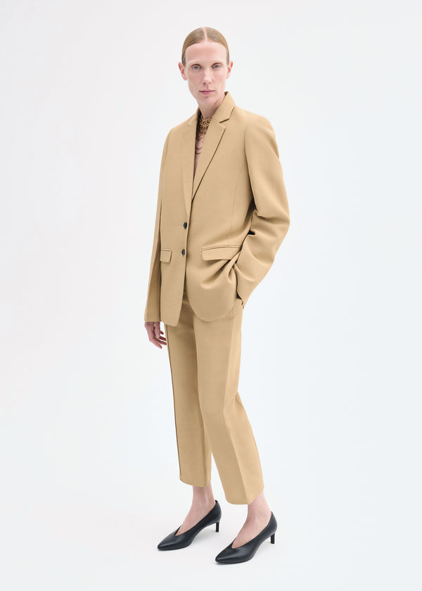 co Structured Single-Breasted Blazer Camel