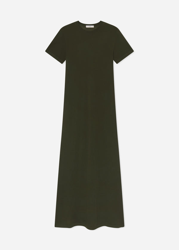 Co T-Shirt Dress In Fine Cashmere Olive