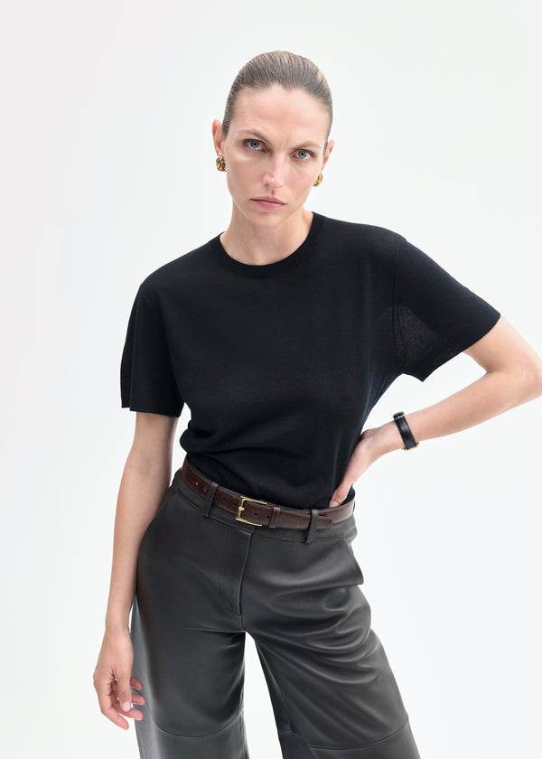 co T-Shirt in Fine Cashmere Black