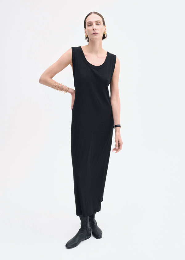 co Tank Dress in Slub Jersey Black