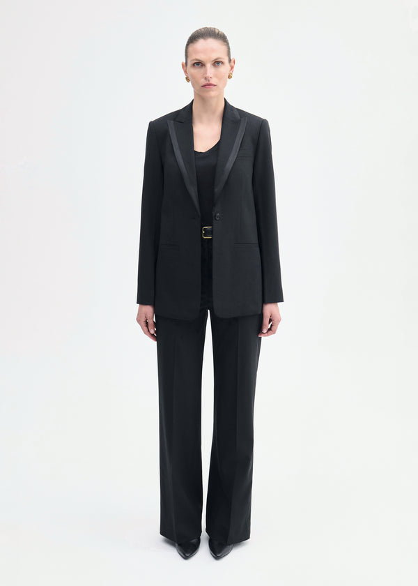 Co Tuxedo Jacket In Wool And Silk Black
