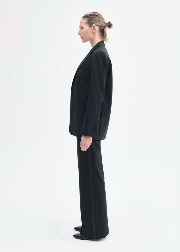 Co Tuxedo Jacket In Wool And Silk Black