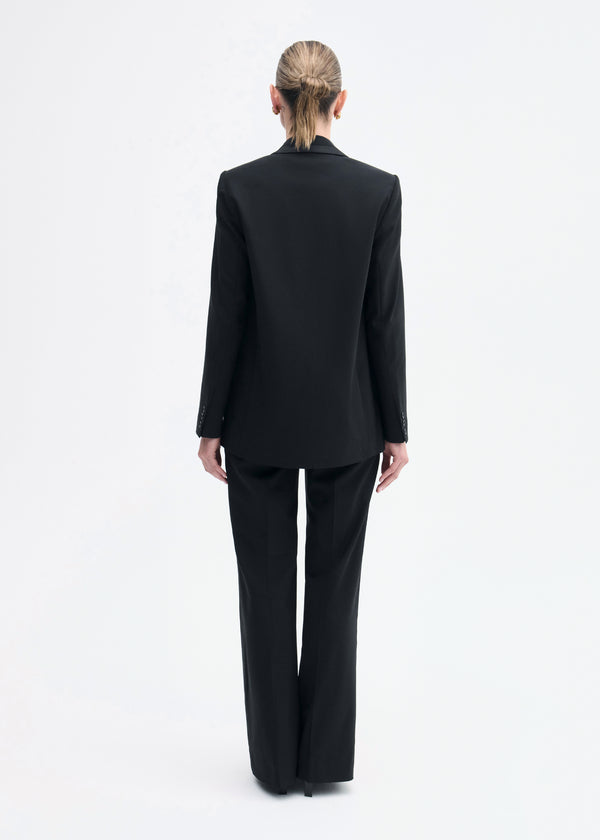 Co Tuxedo Jacket In Wool And Silk Black