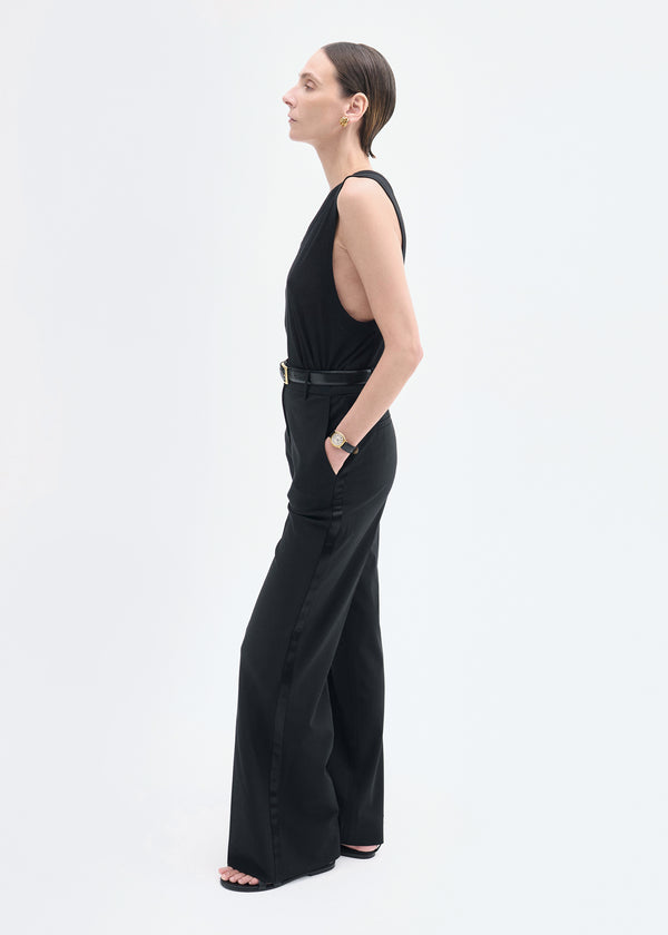 Co Tuxedo Pant In Wool And Silk Black