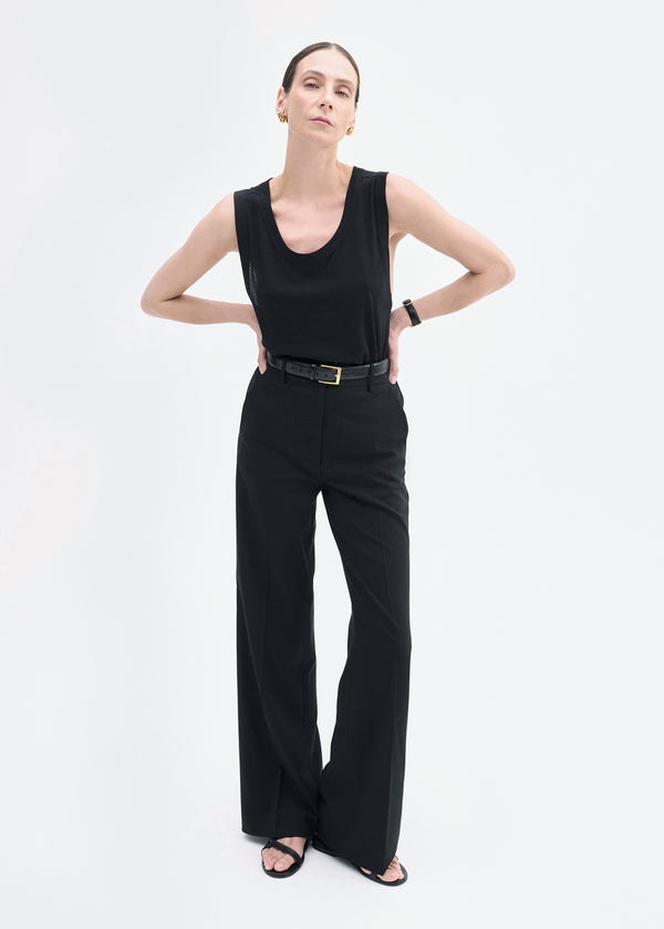co Tuxedo Pant in Wool and Silk Black