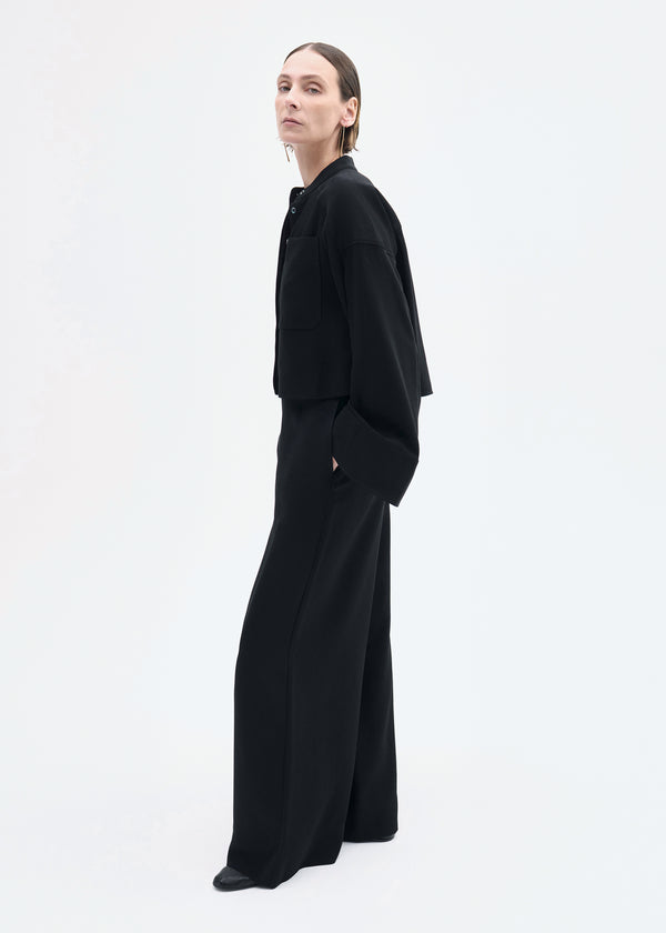 Co Wide Leg Pant In Crepe Black