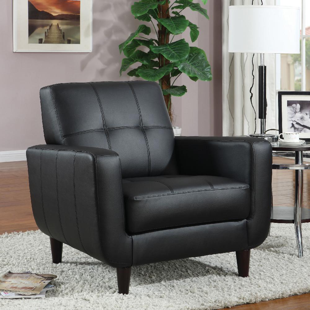 Coaster Aaron Upholstered Track Arm Tufted Accent Chair Black