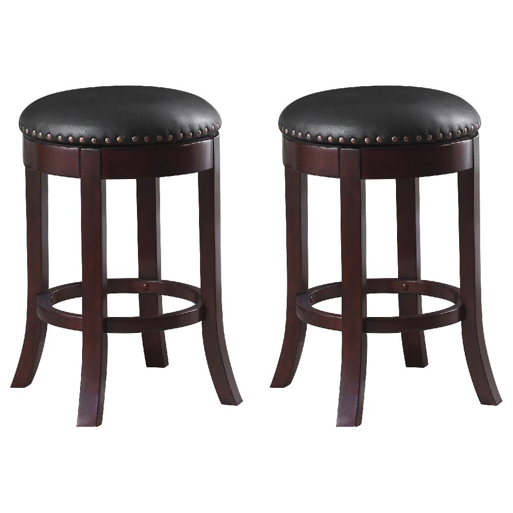 coaster Aboushi Backless Swivel Counter Stool Brown (Set of 2)