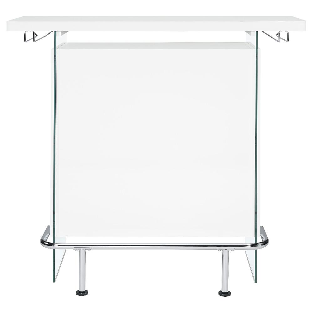 Coaster Acosta Freestanding Home Bar Wine Cabinet White High Gloss