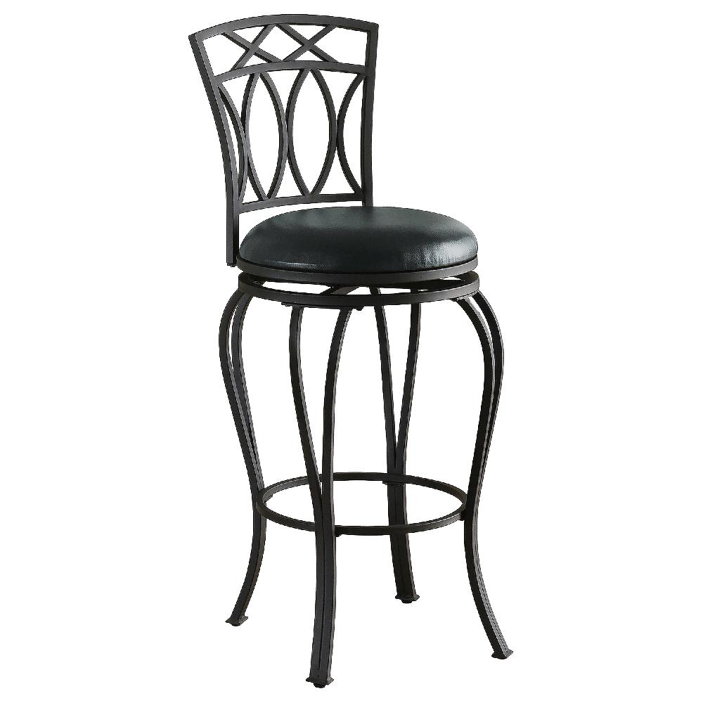 coaster Adamsville Upholstered Swivel Bar Stool Black