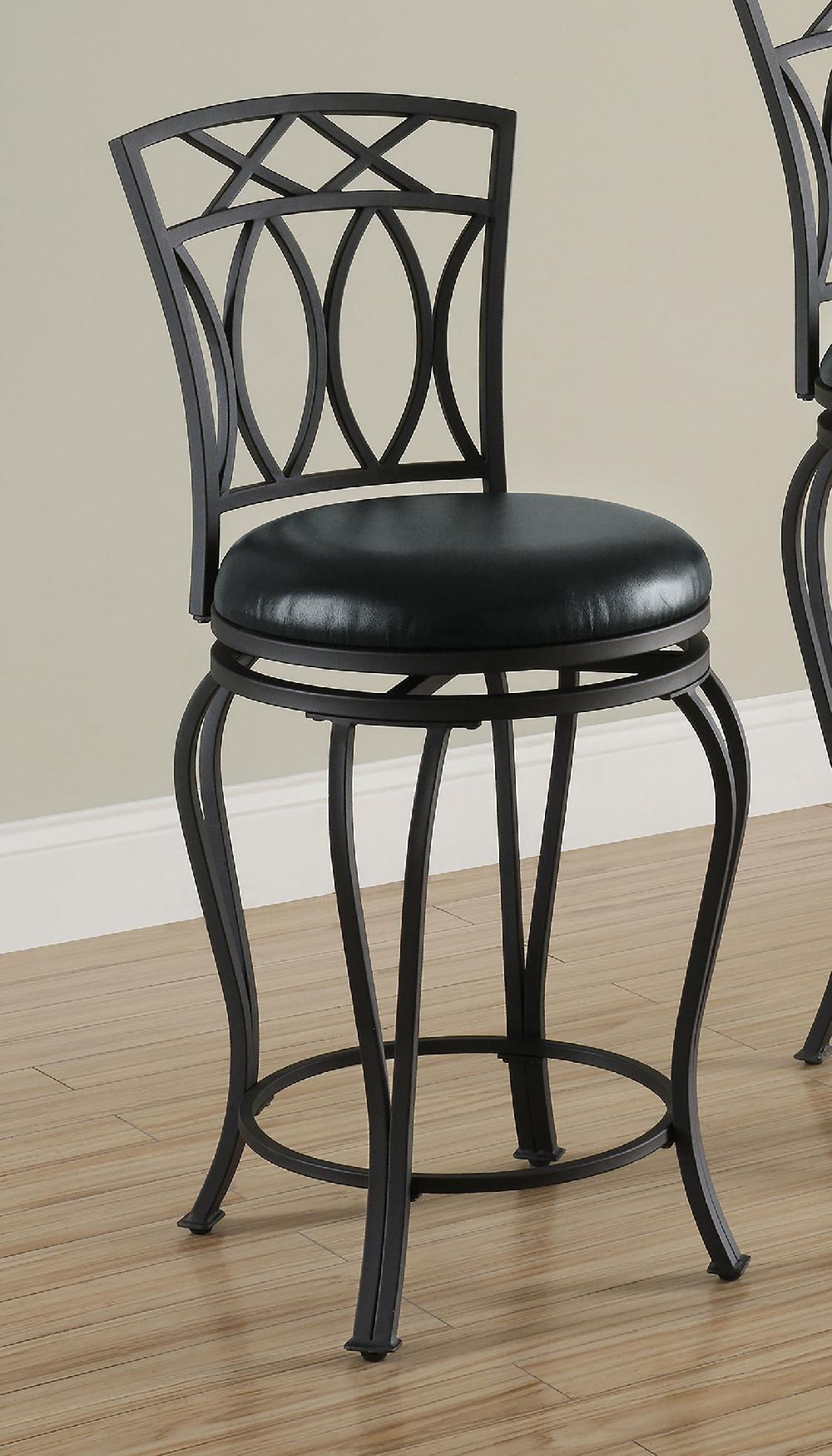 Coaster Adamsville Upholstered Swivel Counter Height Stool Black