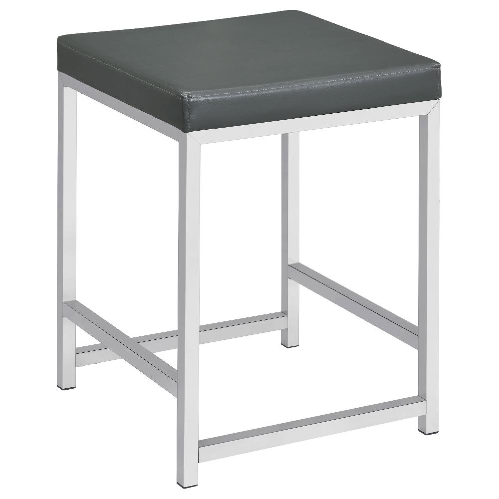 coaster Afshan Upholstered Square Padded Vanity Stool Chrome