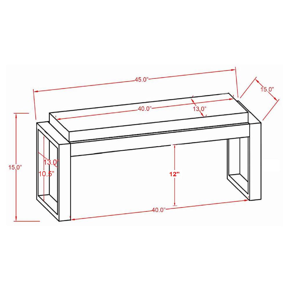 Coaster Aiden Fabric Upholstered Accent Bench Distressed White
