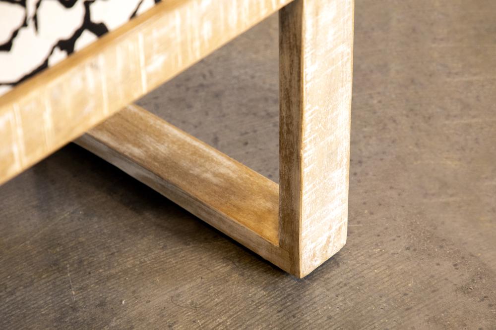 Coaster Aiden Fabric Upholstered Accent Bench Distressed White