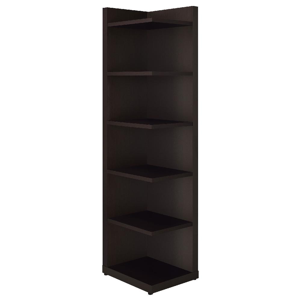 Coaster Alder 71-inch 6-shelf Corner Bookcase Cappuccino