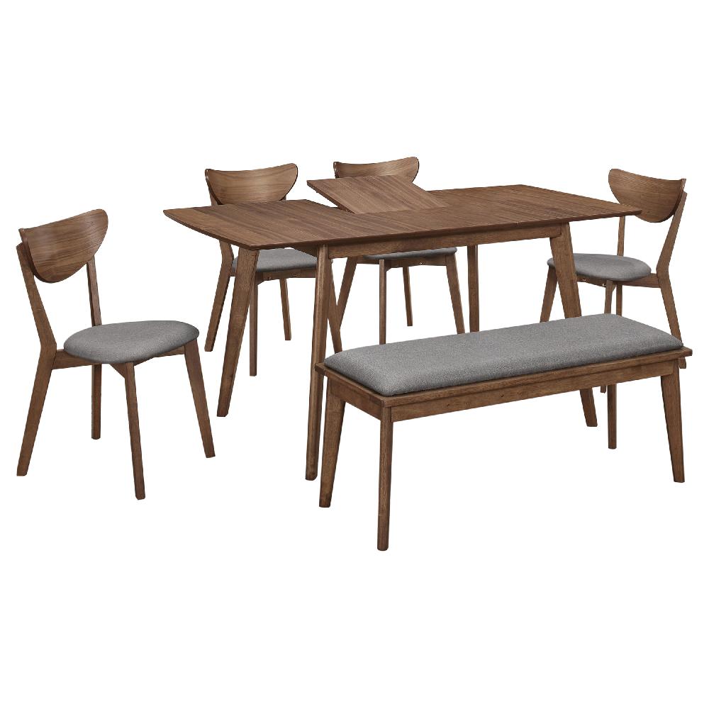 Coaster Alfredo 6-piece Butterfly Leaf Dining Set Natural Walnut