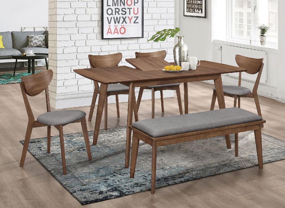 coaster Alfredo 6-piece Butterfly Leaf Dining Set Natural Walnut