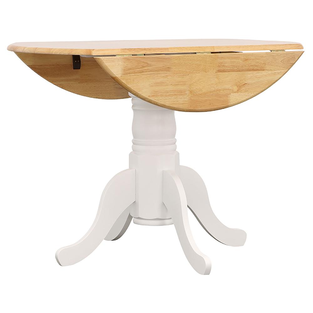 Coaster Allison Round 40-inch Drop Leaf Extension Dining Table White