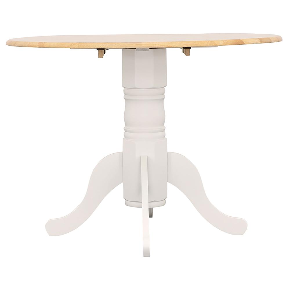 Coaster Allison Round 40-inch Drop Leaf Extension Dining Table White