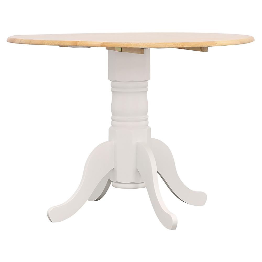 coaster Allison Round 40-inch Drop Leaf Extension Dining Table White