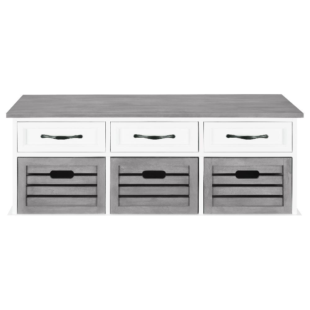 Coaster Alma 3-drawer Storage Bench White And Weathered Grey