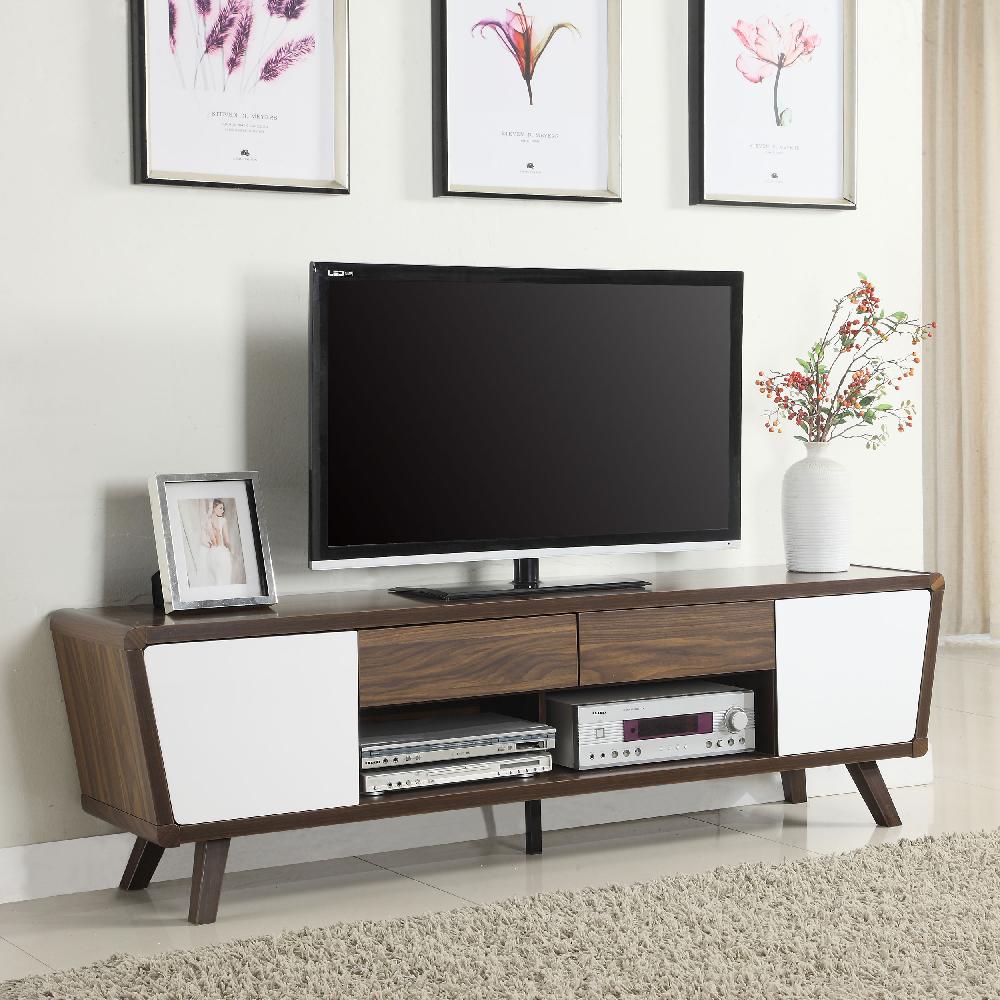 Coaster Alvin 2-door Engineered Wood 74-inch TV Stand Dark Walnut