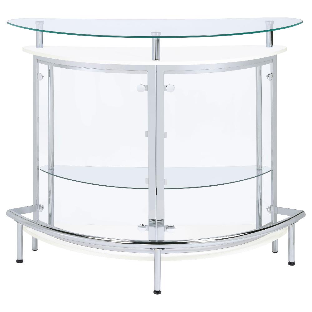 Coaster Amarillo Freestanding Glass Top Home Bar Wine Cabinet White