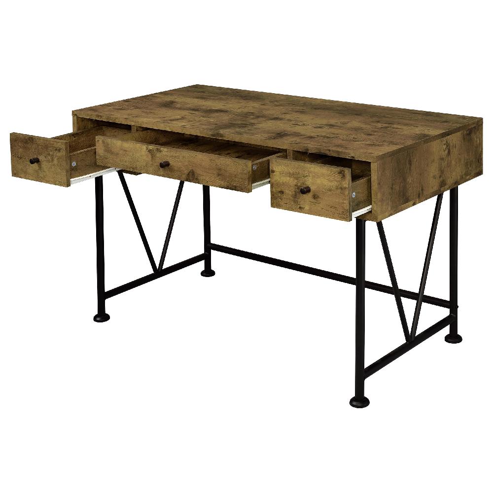 Coaster Analiese 47-inch 3-drawer Writing Desk Rustic Nutmeg