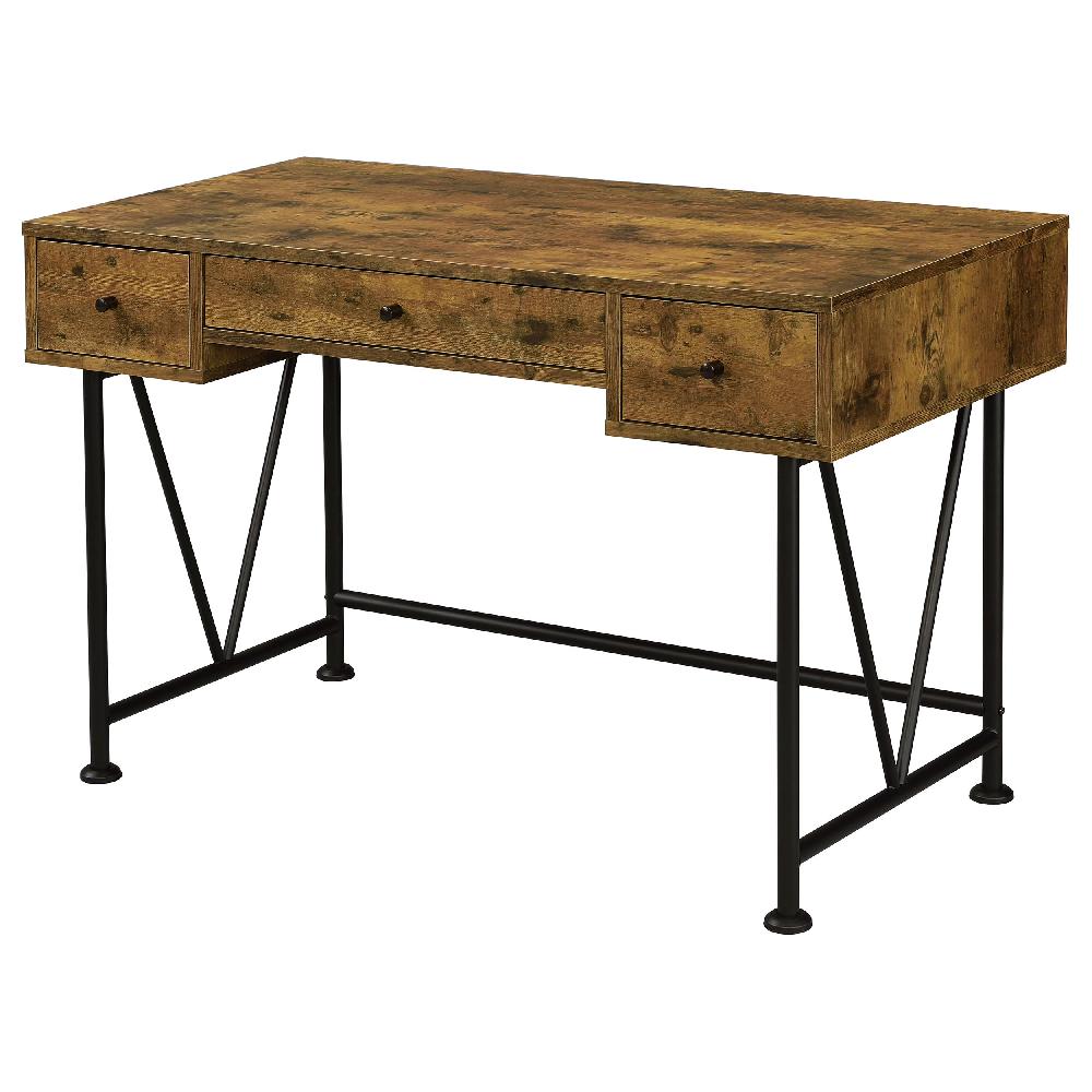 coaster Analiese 47-inch 3-drawer Writing Desk Rustic Nutmeg