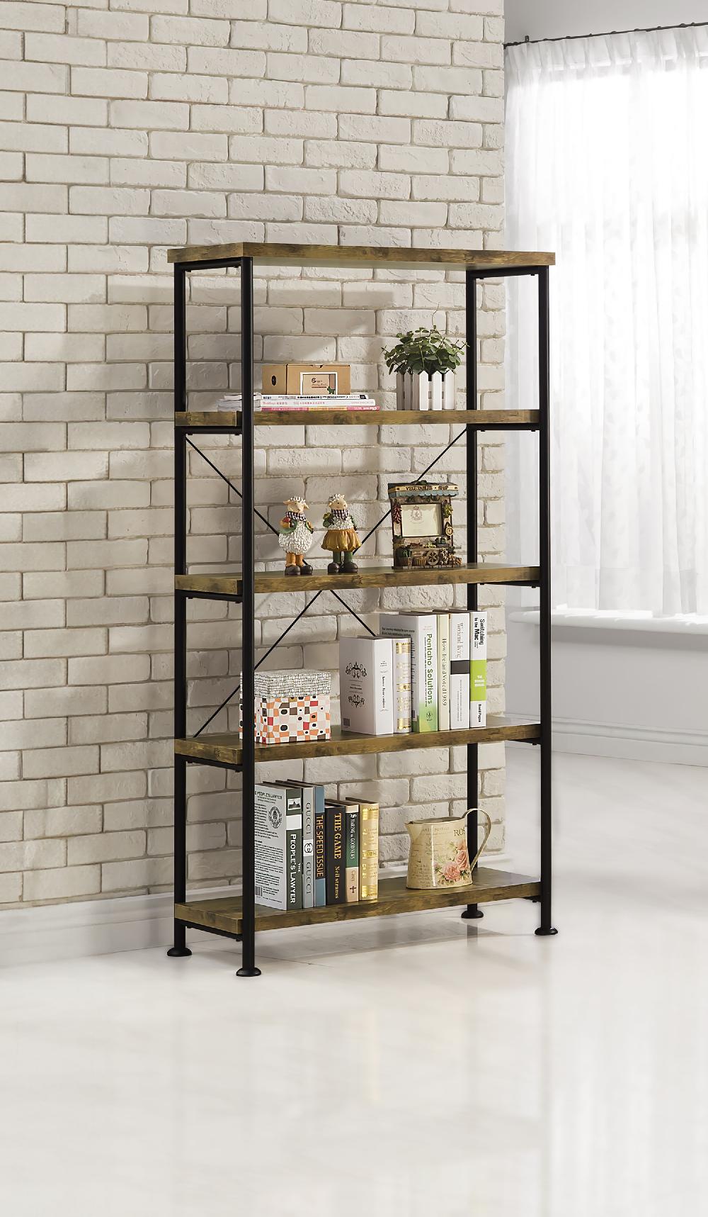 Coaster Analiese 63-inch 4-shelf Bookshelf Rustic Nutmeg