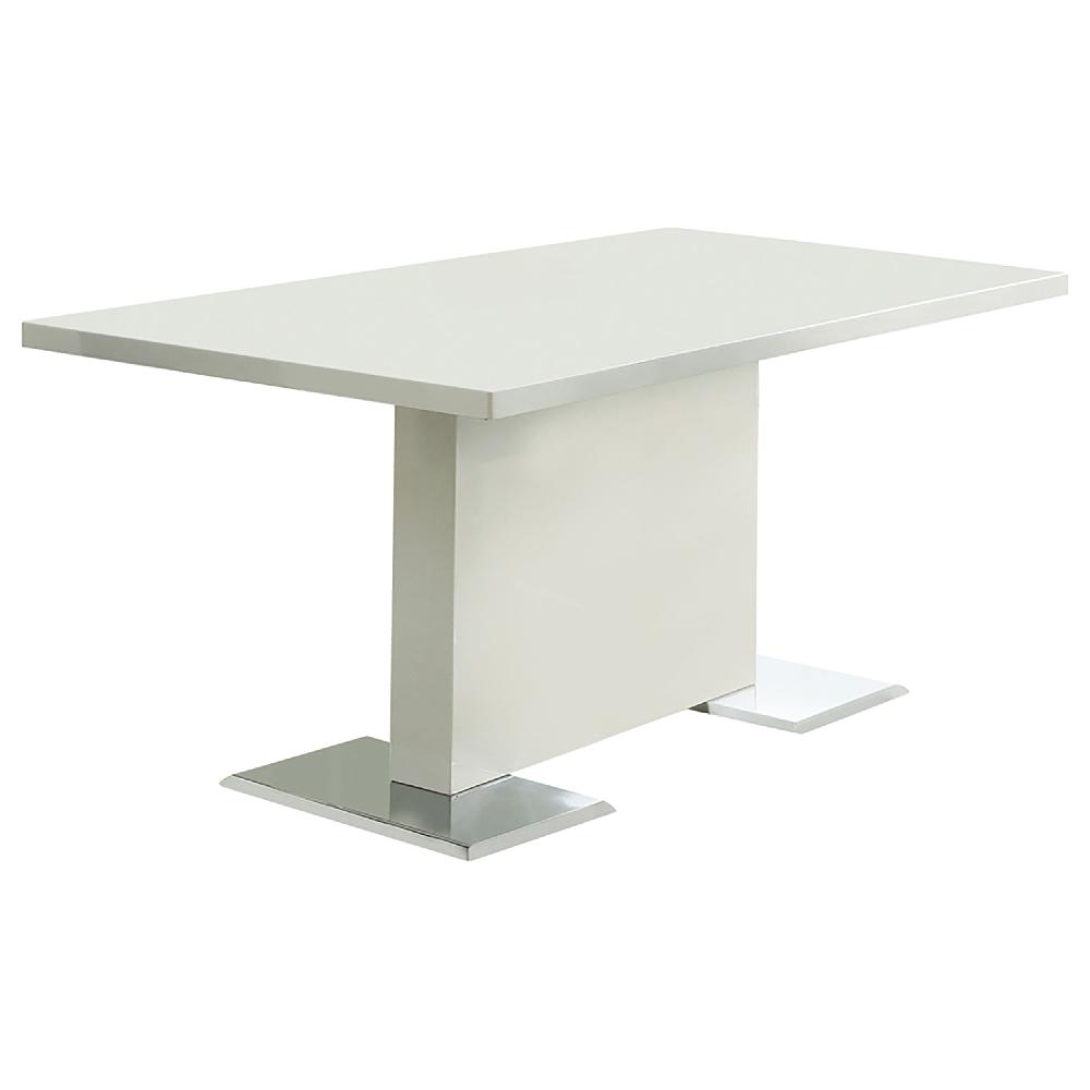 coaster Anges Rectangular 63-inch Dining Table White High Gloss
