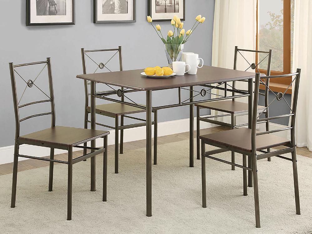 coaster Anna 5-piece Rectangular Dining Table Set Dark Bronze