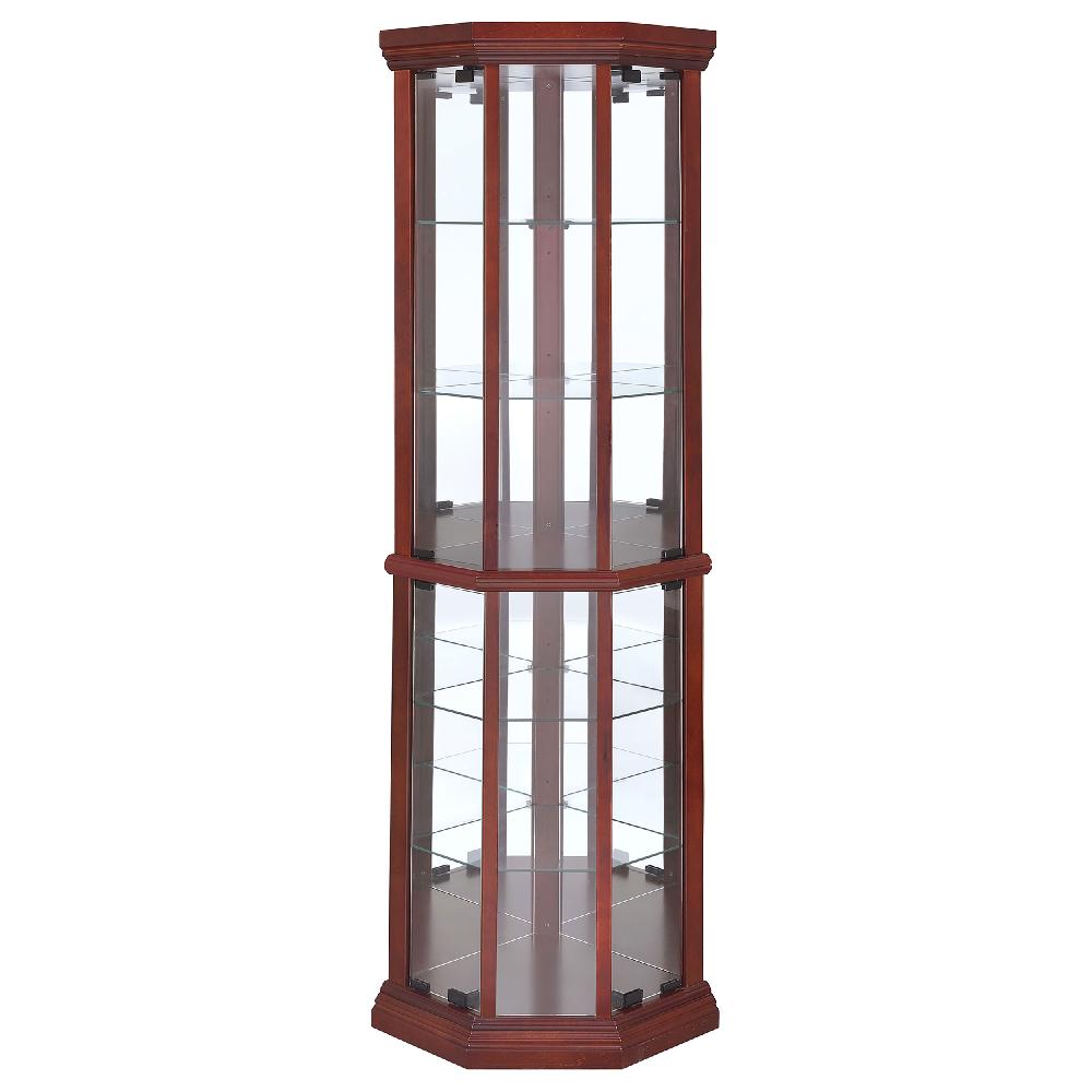 Coaster Appledale 6-shelf Corner Curio Display Cabinet Medium Brown