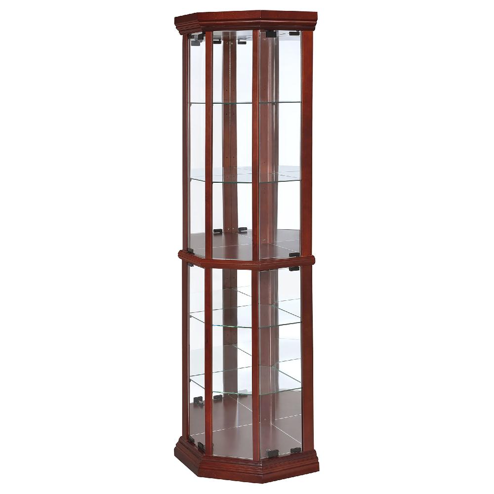 Coaster Appledale 6-shelf Corner Curio Display Cabinet Medium Brown