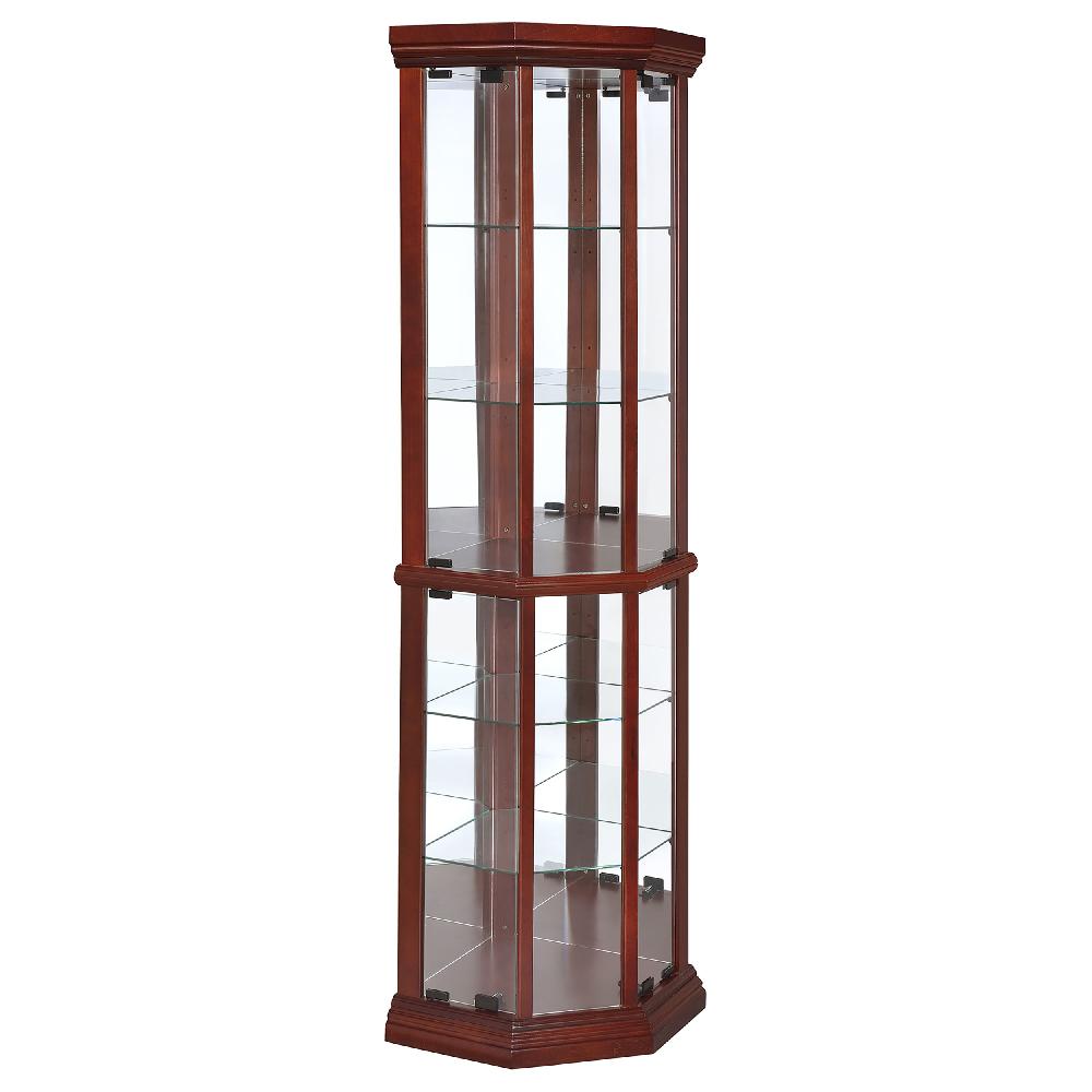 coaster Appledale 6-shelf Corner Curio Display Cabinet Medium Brown