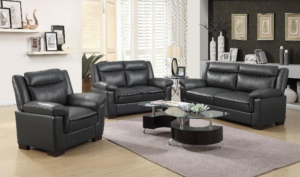 coaster Arabella 3-piece Upholstered Padded Arm Sofa Set Grey